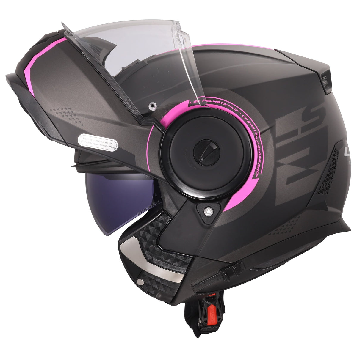 Horizon II Arch Modular Helmet with SunShield - Matte Titanium/Pink Product View
