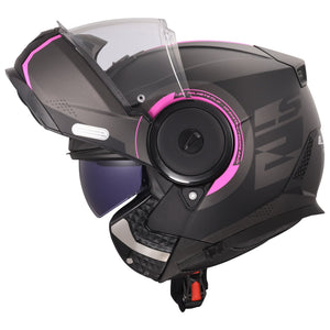 Horizon II Arch Modular Helmet with SunShield - Matte Titanium/Pink