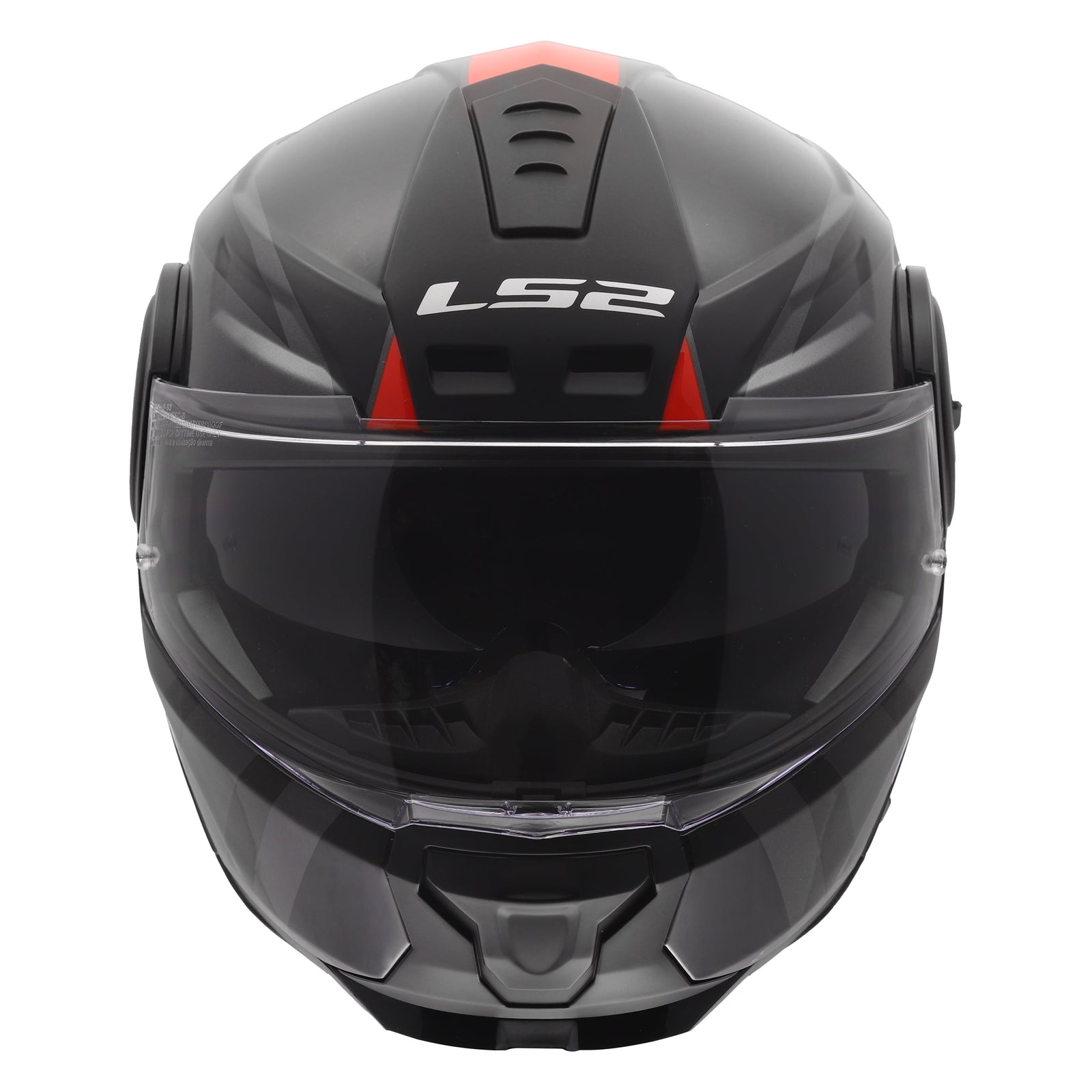 Horizon II HAMR Modular Motorcycle Helmet with SunShield - Gloss Black/Titanium/Red Product View