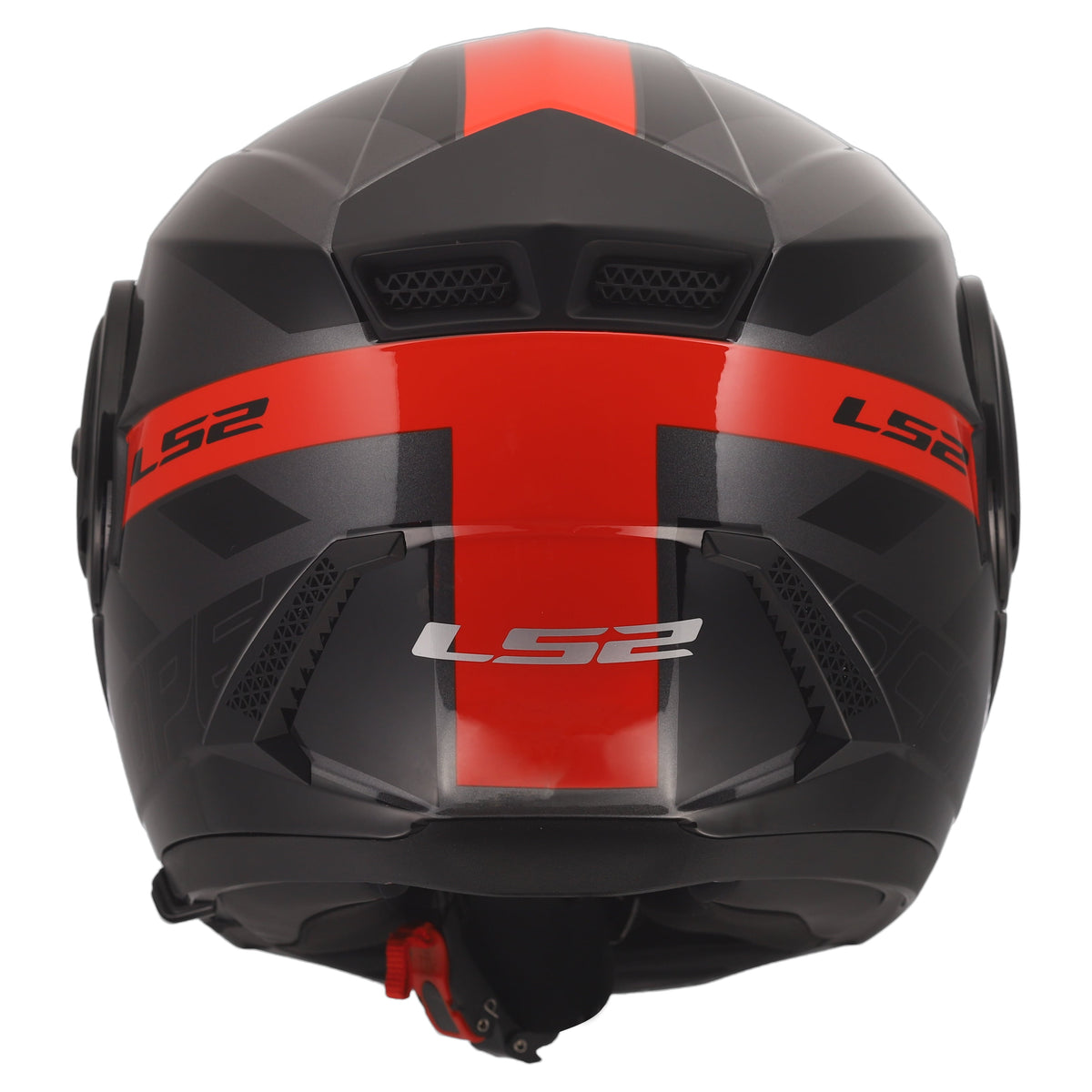 Horizon II HAMR Modular Motorcycle Helmet with SunShield - Gloss Black/Titanium/Red Product View