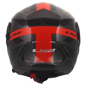 Horizon II HAMR Modular Motorcycle Helmet with SunShield - Gloss Black/Titanium/Red