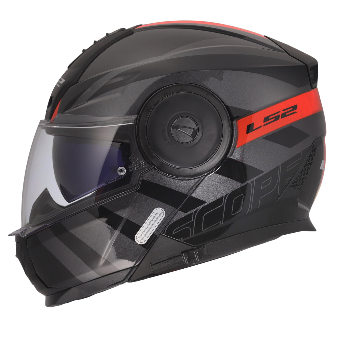 Horizon II HAMR Modular Motorcycle Helmet with SunShield - Gloss Black/Titanium/Red Product View