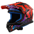 Helmet Gate II Wash Full Face MX Motorcycle Helmet - Gloss Red/Blue/Purple Product View