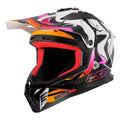 Premium Full-Face MX Helmet with Advanced Safety & Ventilation - Gloss White/Orange/Purple Product View