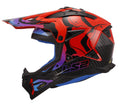 Helmet Gate II Wash Full Face MX Motorcycle Helmet - Gloss Red/Blue/Purple Product View