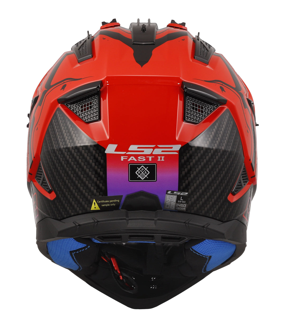 Helmet Gate II Wash Full Face MX Motorcycle Helmet - Gloss Red/Blue/Purple Product View