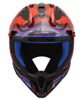 Helmet Gate II Wash Full Face MX Motorcycle Helmet - Gloss Red/Blue/Purple Product View