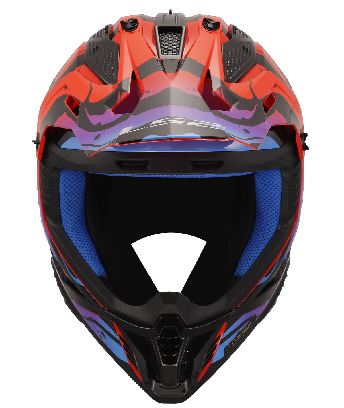 Helmet Gate II Wash Full Face MX Motorcycle Helmet - Gloss Red/Blue/Purple Product View