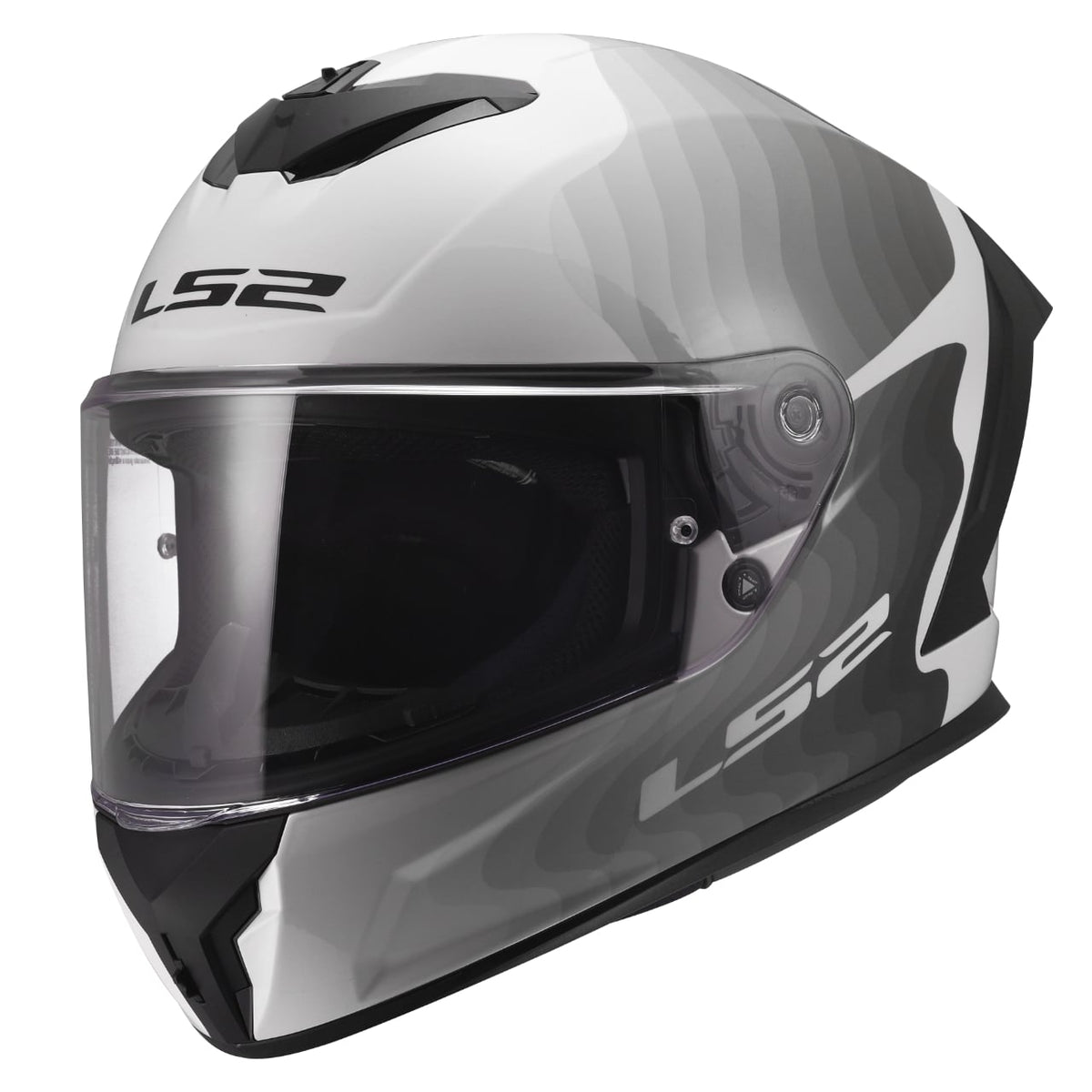 Rapid III Flow Full Face Motorcycle Helmet - Gloss White/Gray/Black Product View