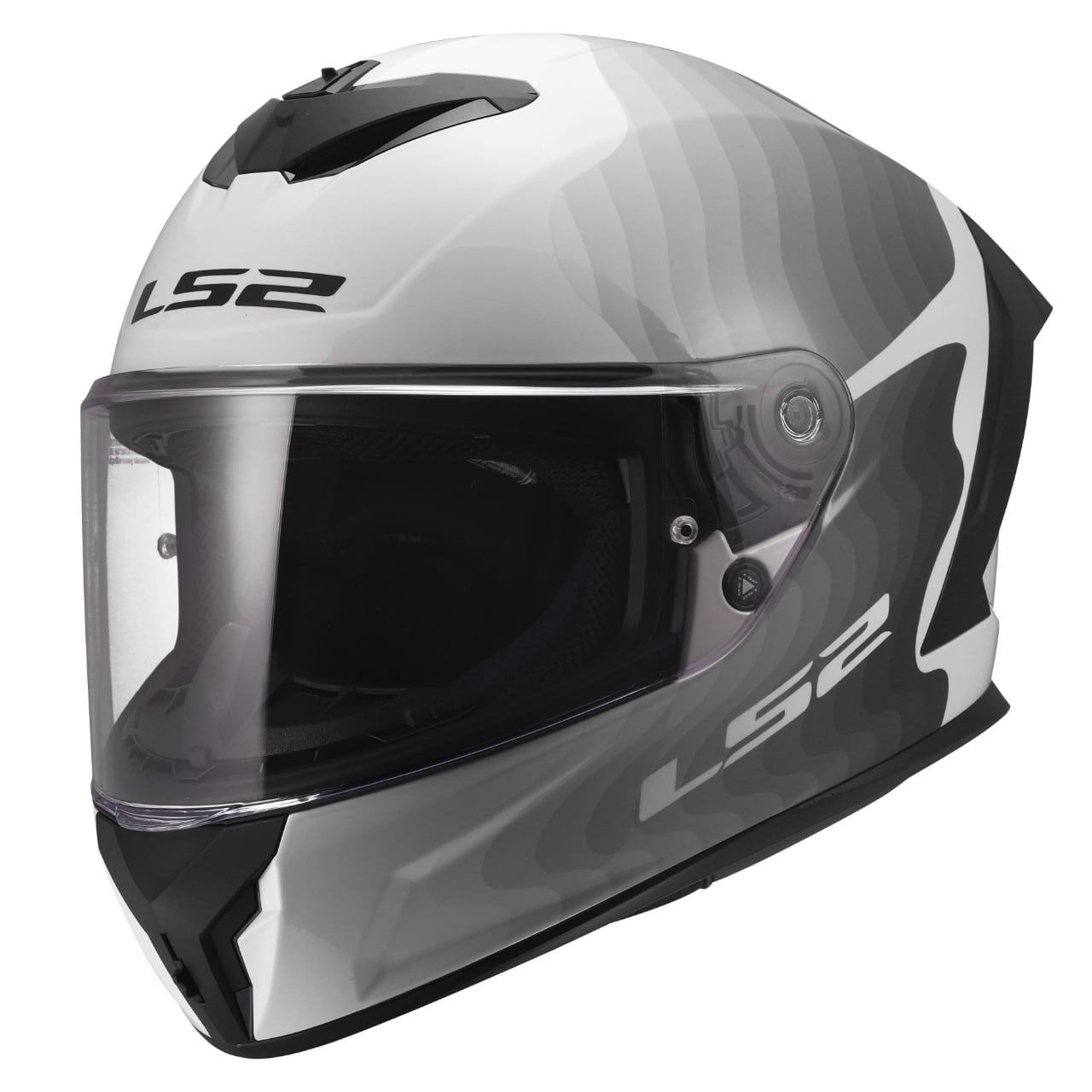 Rapid III Flow Full Face Motorcycle Helmet - Gloss White/Gray/Black Product View