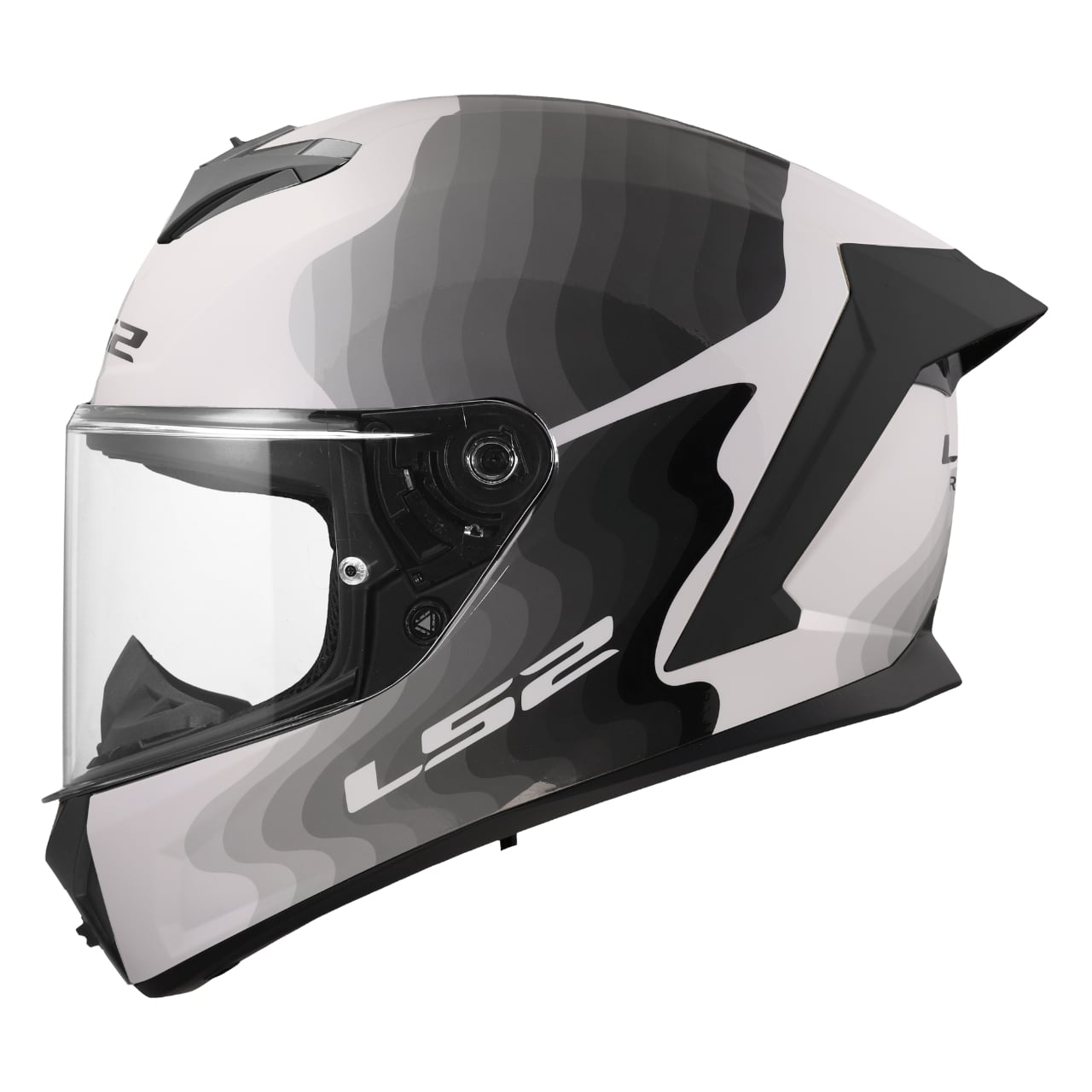 Rapid III Flow Full Face Motorcycle Helmet - Gloss White/Gray/Black Product View