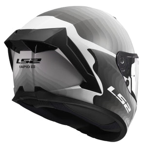 Rapid III Flow Full Face Motorcycle Helmet - Gloss White/Gray/Black