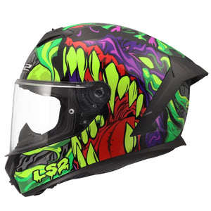Rapid III Lycant Full Face Helmet - Gloss Black/Green/Purple