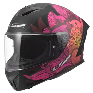 Rapid III Poppies Full-Face Helmet - Matte Black/Pink