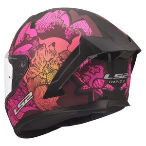Rapid III Poppies Full-Face Helmet - Matte Black/Pink