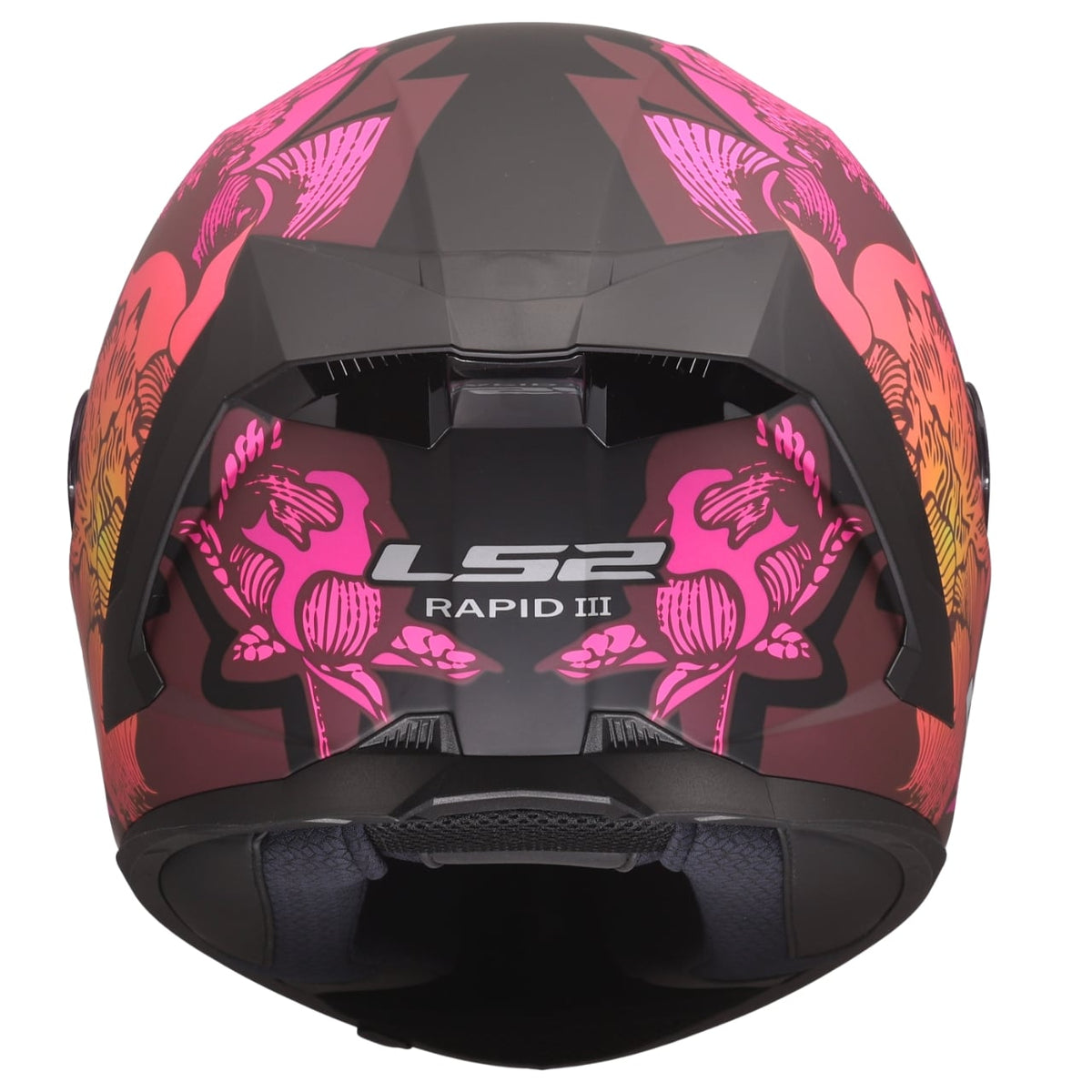Rapid III Poppies Full-Face Helmet - Matte Black/Pink Product View