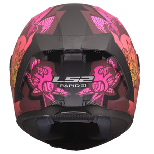 Rapid III Poppies Full-Face Helmet - Matte Black/Pink