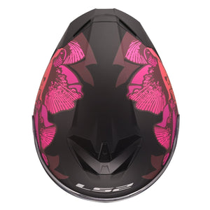 Rapid III Poppies Full-Face Helmet - Matte Black/Pink
