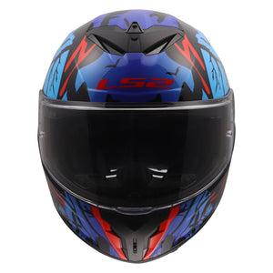 Rapid III Zombie Full Face Motorcycle Helmet - Gloss Black/Blue/Red