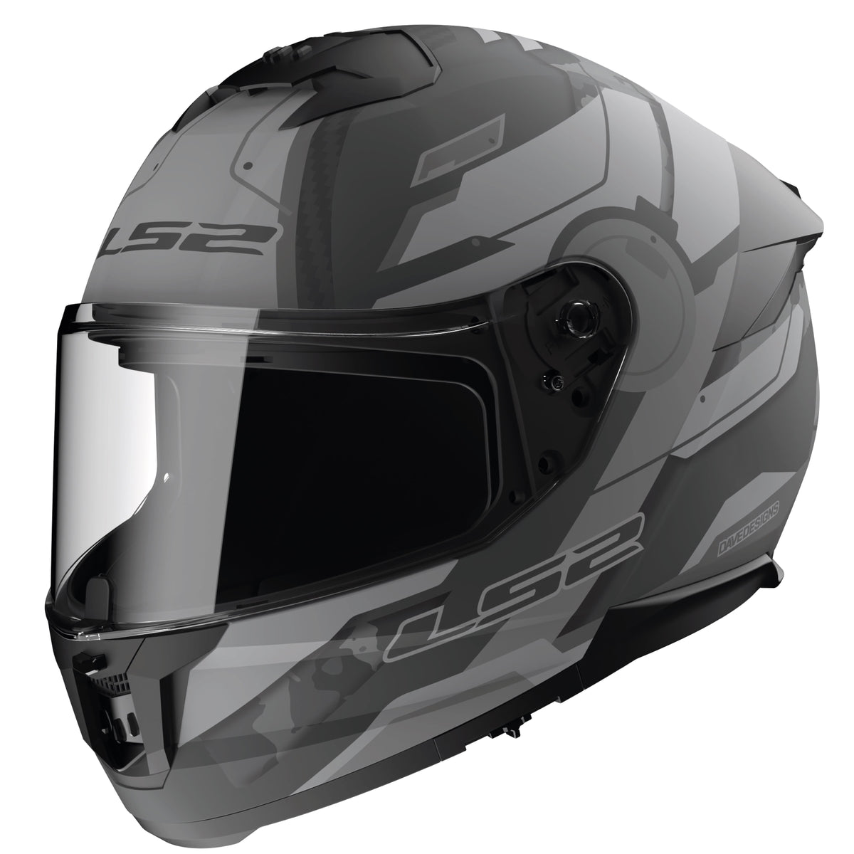 LS2 Stream II Shadow Full Face Motorcycle Helmet with SunShield - Matte Gray/Gray/Black