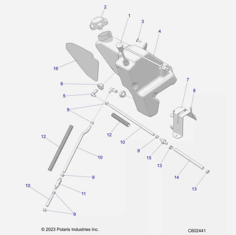 Polaris Oil Bottle with Foil Service Assembly, Genuine OEM Part 2521938