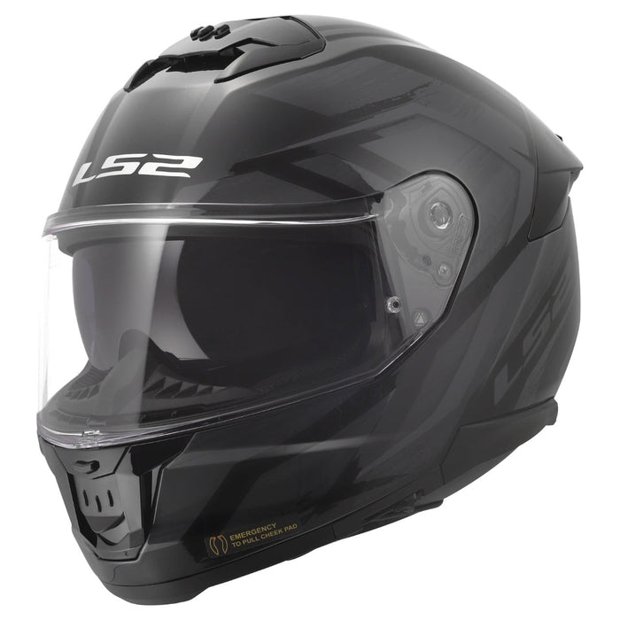 Helmet Stream II Fury Full Face Motorcycle Helmet with SunShield - Gloss Black/Gray Product View