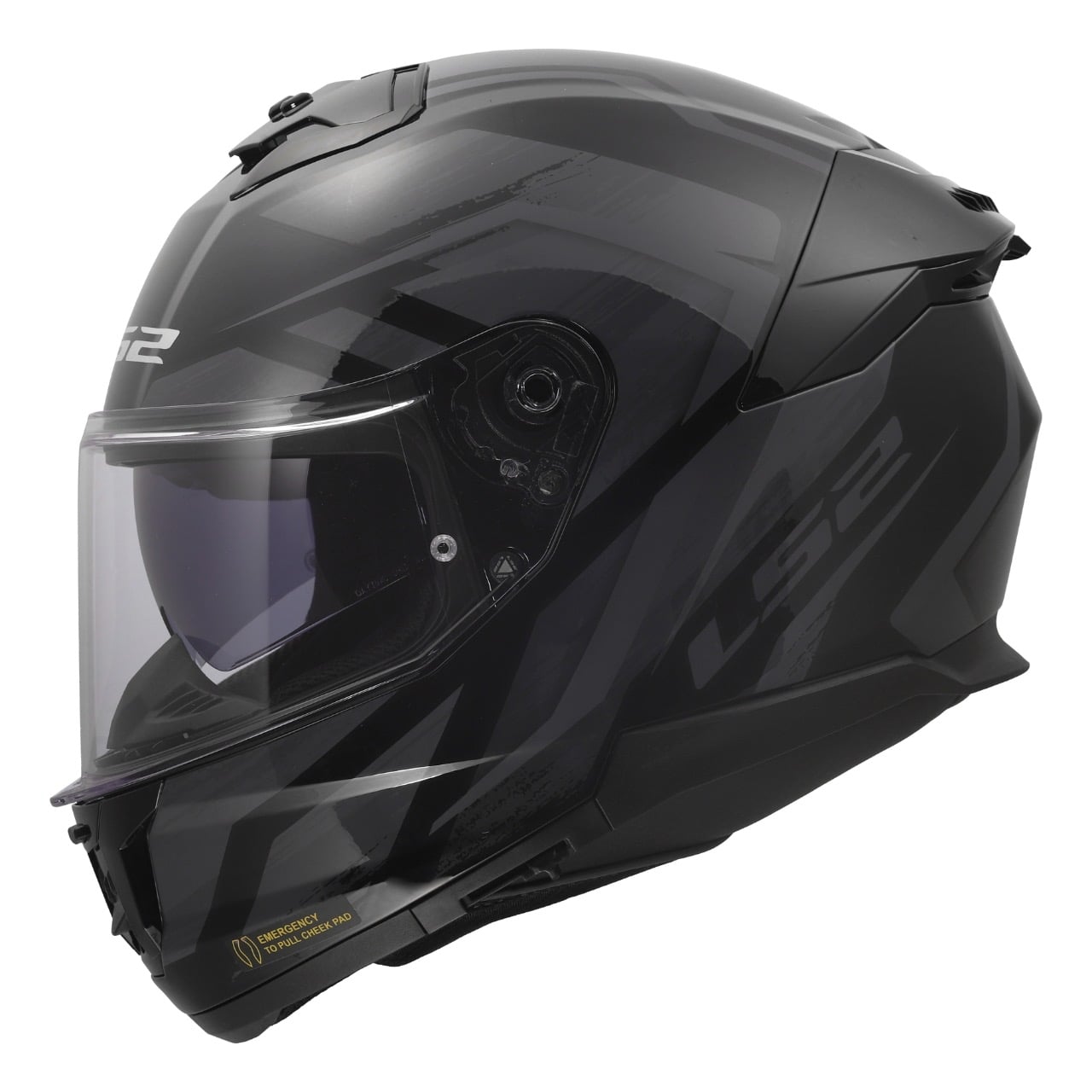 Helmet Stream II Fury Full Face Motorcycle Helmet with SunShield - Gloss Black/Gray Product View