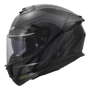 Helmet Stream II Fury Full Face Motorcycle Helmet with SunShield - Gloss Black/Gray