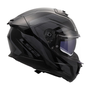 Helmet Stream II Fury Full Face Motorcycle Helmet with SunShield - Gloss Black/Gray