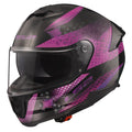 Stream II Lux Full Face Motorcycle Helmet with SunShield - Matte Black/Pink Product View