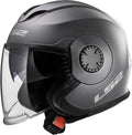 Verso Solid Open Face Helmet with SunShield - Matte Titanium Gray Product View