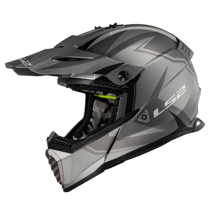 Gate TwoFace Full Face MX Helmet - Matte Gray/Black Product View