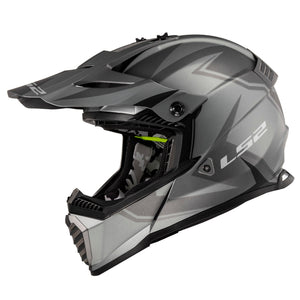 Gate TwoFace Full Face MX Helmet - Matte Gray/Black