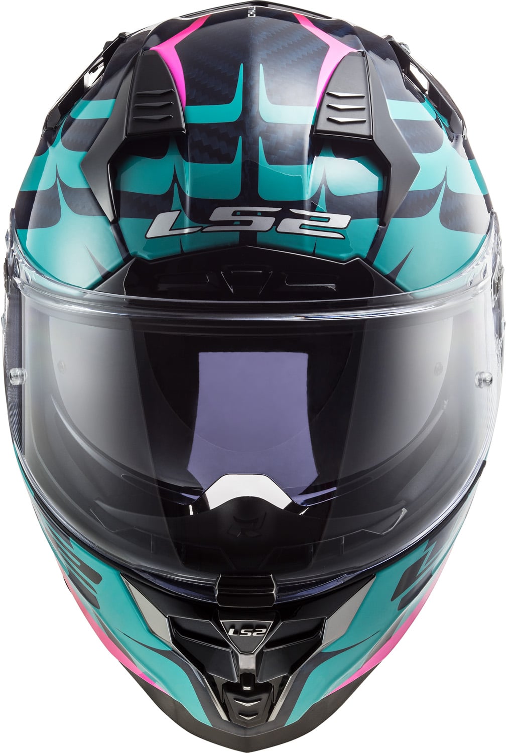 Challenger C Flames Full Face Motorcycle Helmet with SunShield - Blue Carbon/Red Product View
