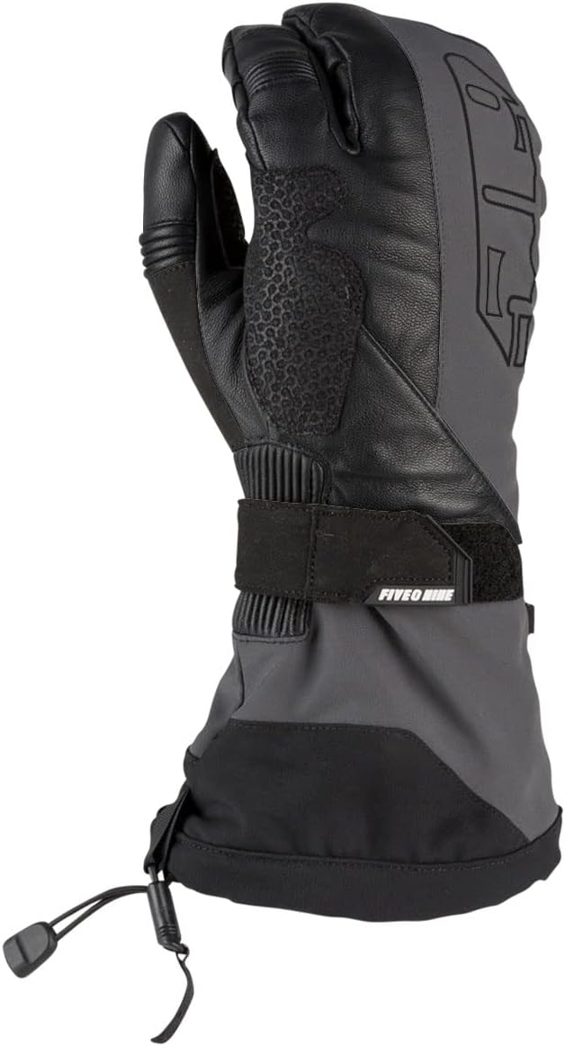 509 Duke Trigger Finger Snow Mitt – black leather racing mitt side view