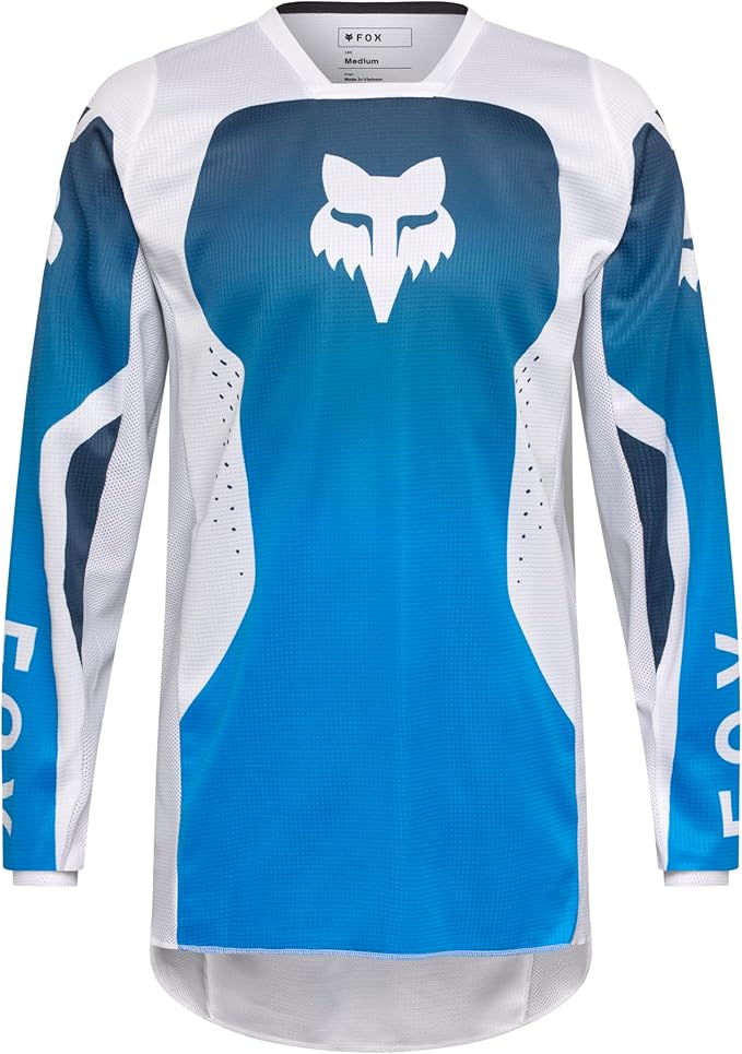 Chemise Fox Racing Homme - Taille L, Bleue, Manches Courtes, 1/2 Zip - état Très Bon