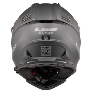 Blaze Solid Adventure Motorcycle Helmet with SunShield - Matte Titanium