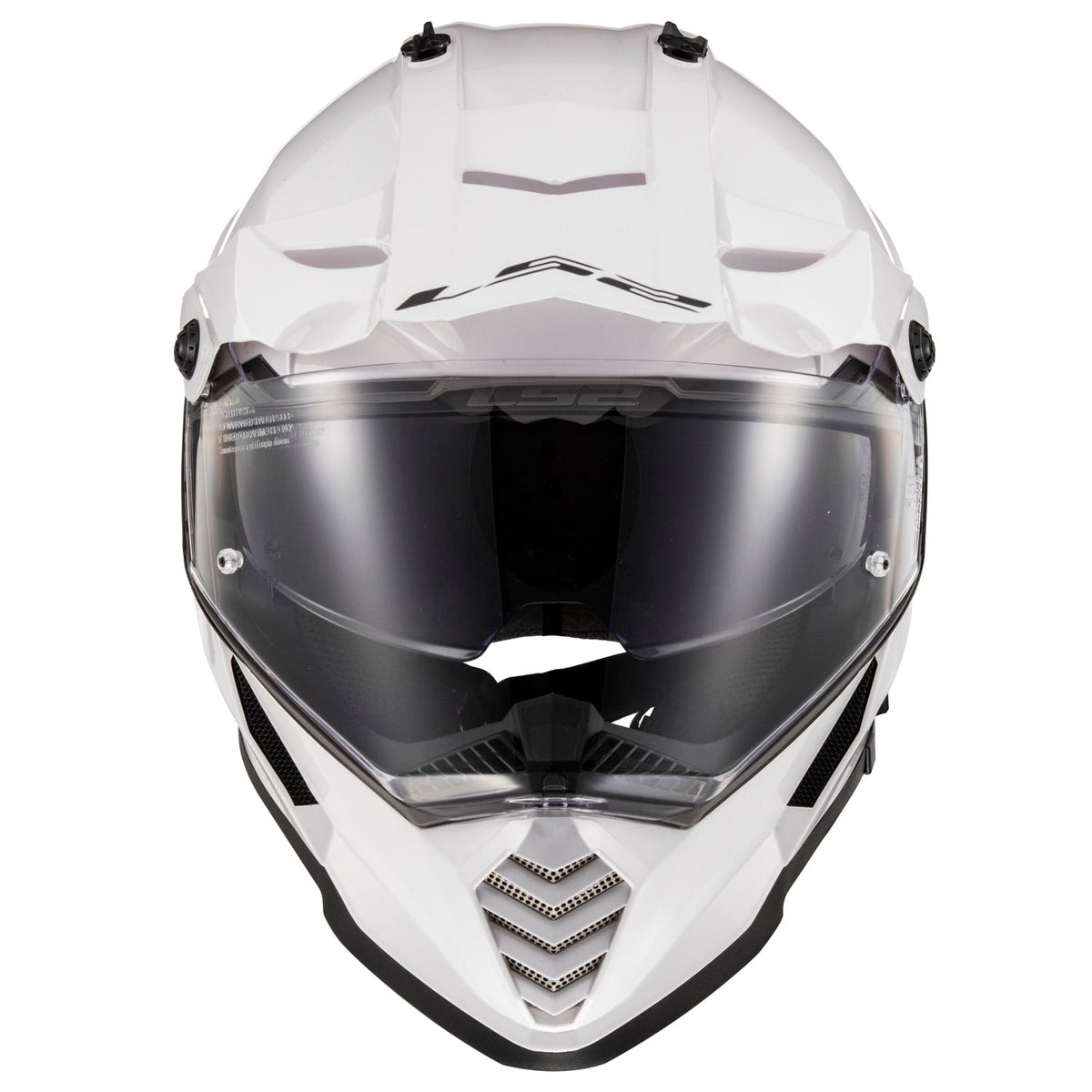 Blaze Solid Adventure Helmet with SunShield - Gloss White Product View