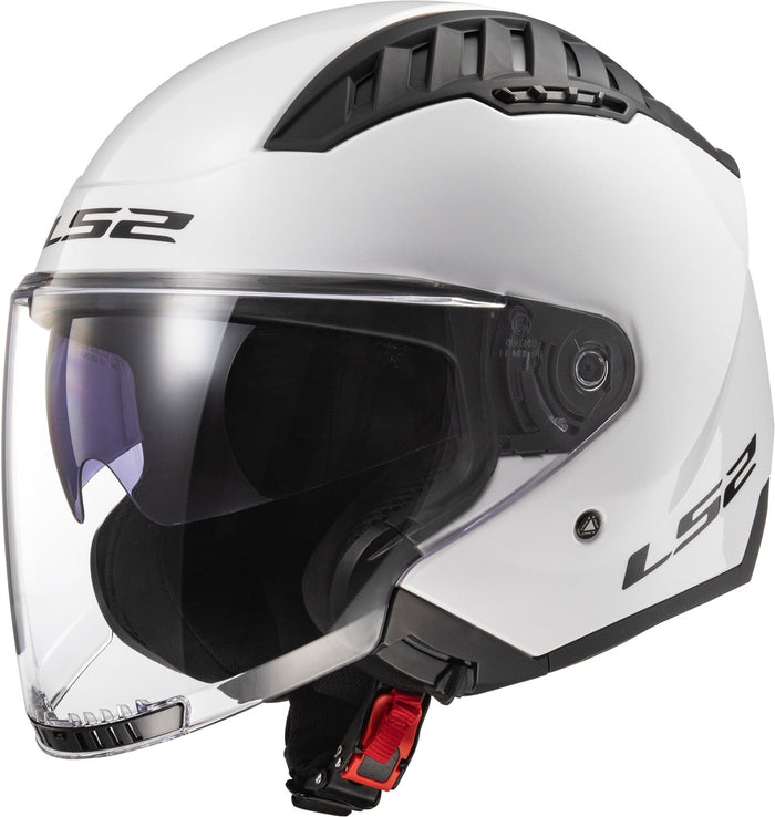 Copter Solid Open Face Motorcycle Helmet with SunShield - Gloss White Product View