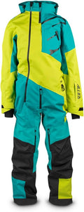 Unisex snowmobile monosuit with ventilation system and reinforced panels