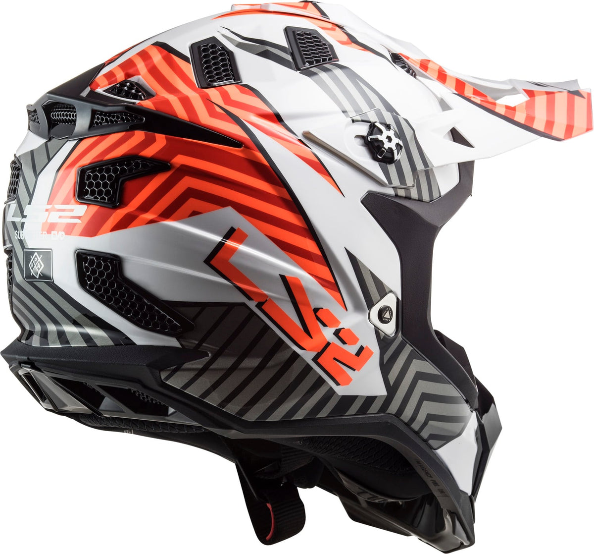 Helmet Subverter Evo Astro Full Face MX Motorcycle Helmet - Gloss White/Orange Product View