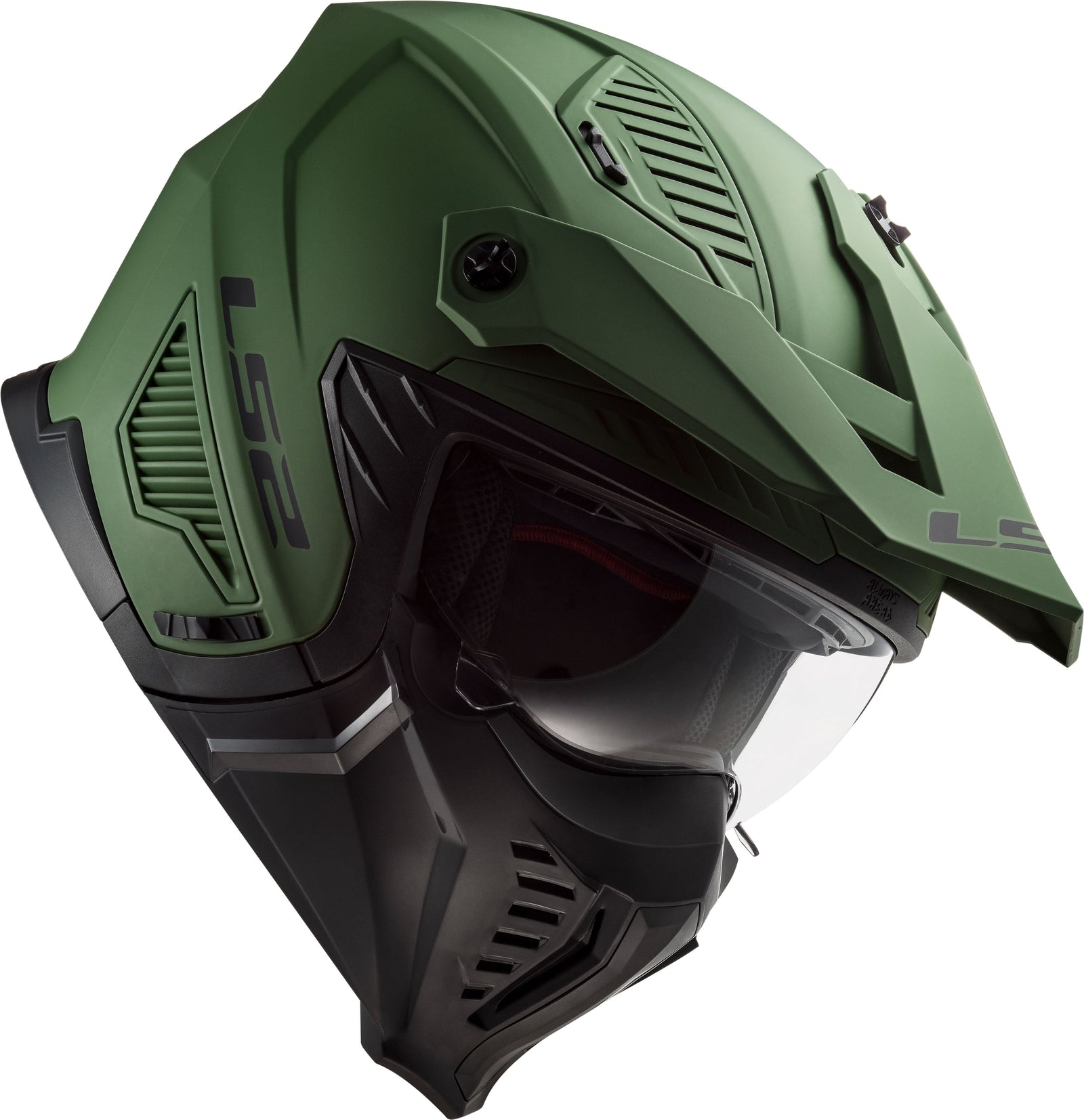 Drifter Solid Open Face Helmet with SunShield - Matte Military Green Product View