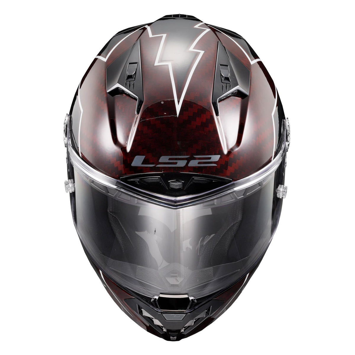 Thunder C Lightning Full Face Motorcycle Helmet - Red/Black Gloss Product View