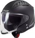 Copter Solid Open Face Motorcycle Helmet with SunShield - Matte Black Product View
