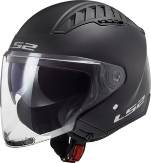 Copter Solid Open Face Motorcycle Helmet with SunShield - Matte Black