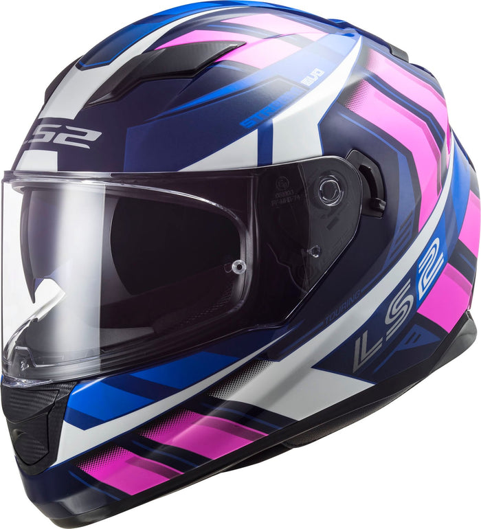 Stream Loop Full-Face Motorcycle Helmet with SunShield - Premium Protection in Gloss Black/Red/White Product View