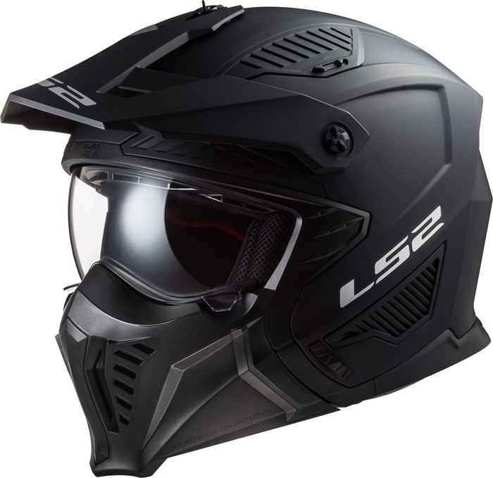 Drifter Solid Open Face Helmet with SunShield - Matte Black Product View