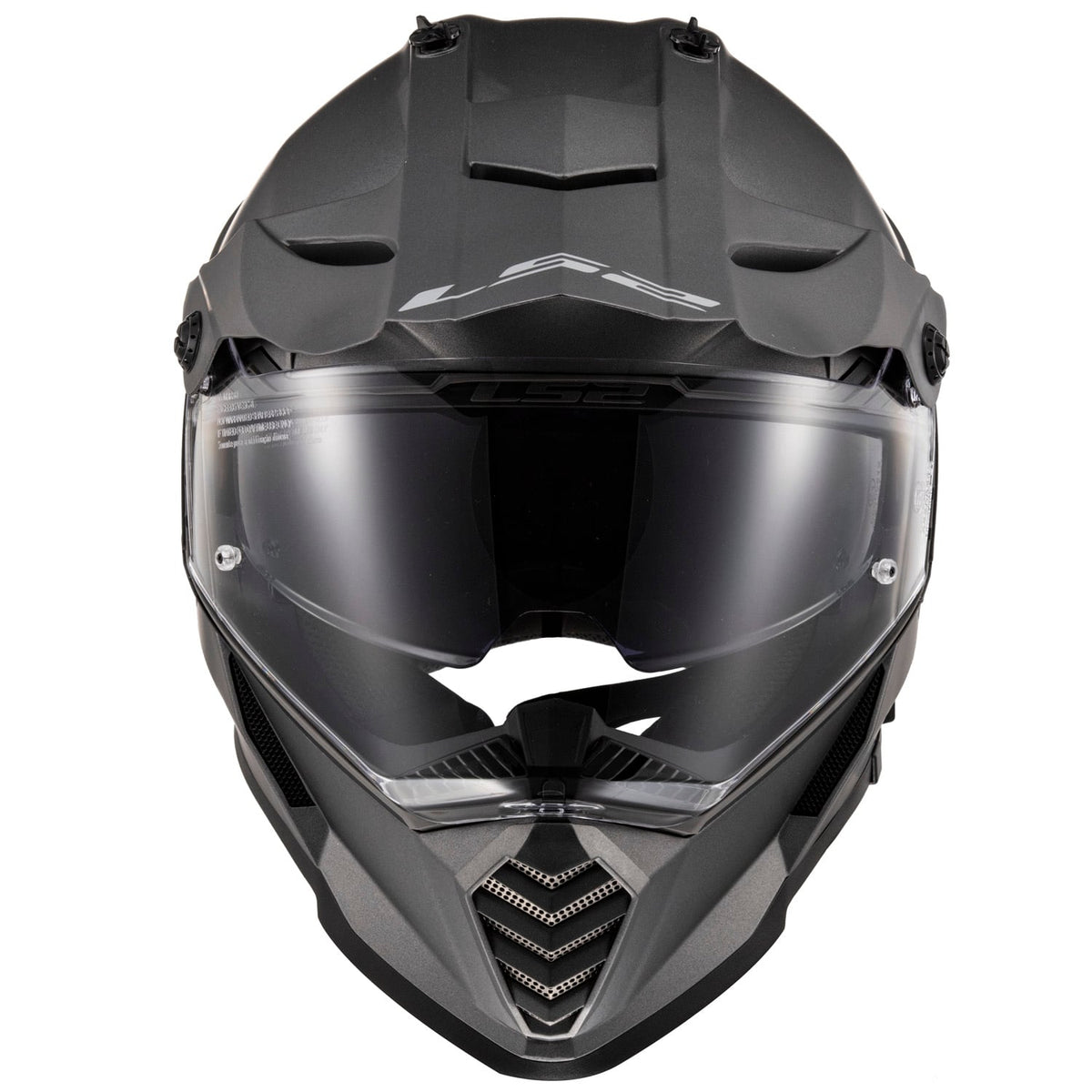 Blaze Solid Adventure Motorcycle Helmet with SunShield - Matte Titanium Product View