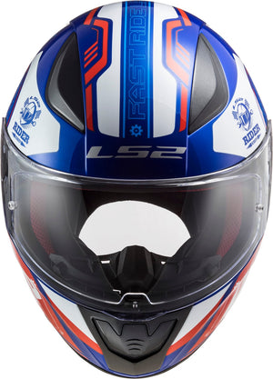 Rapid Mini Stratus Full Face Motorcycle Helmet - Gloss Blue/Red/White