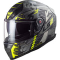 Citation II Techbot Full Face Helmet with SunShield - Matte Titanium Hi-Vis Yellow Product View